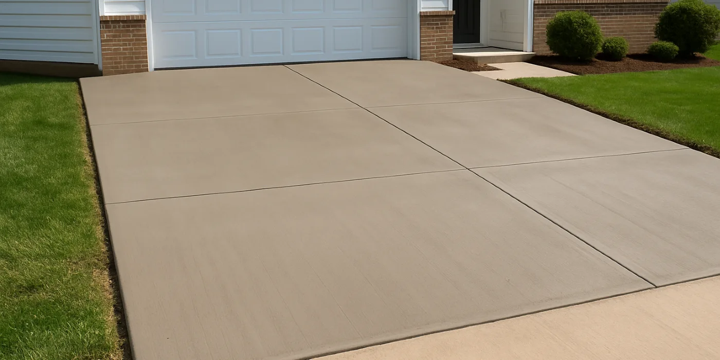a brand new concrete driveway from Houston Concrete Contractor in Houston, TX - concrete crack filler