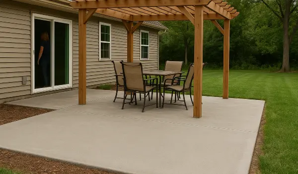 a concrete patio with a pergola from Houston Concrete Contractor in Conroe, TX - Conroe TX